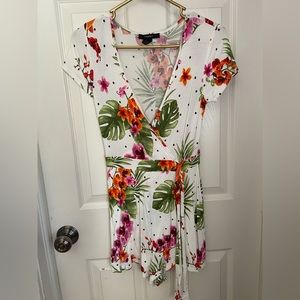 Tropical wrap around romper